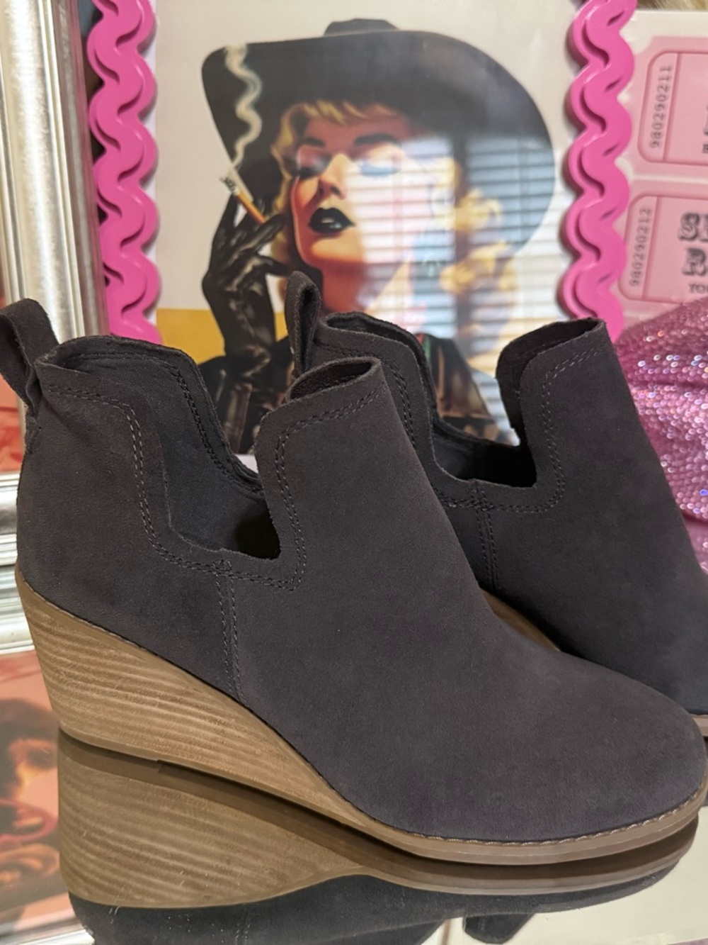 Toms Kallie Suede Wedge Booties